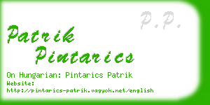 patrik pintarics business card